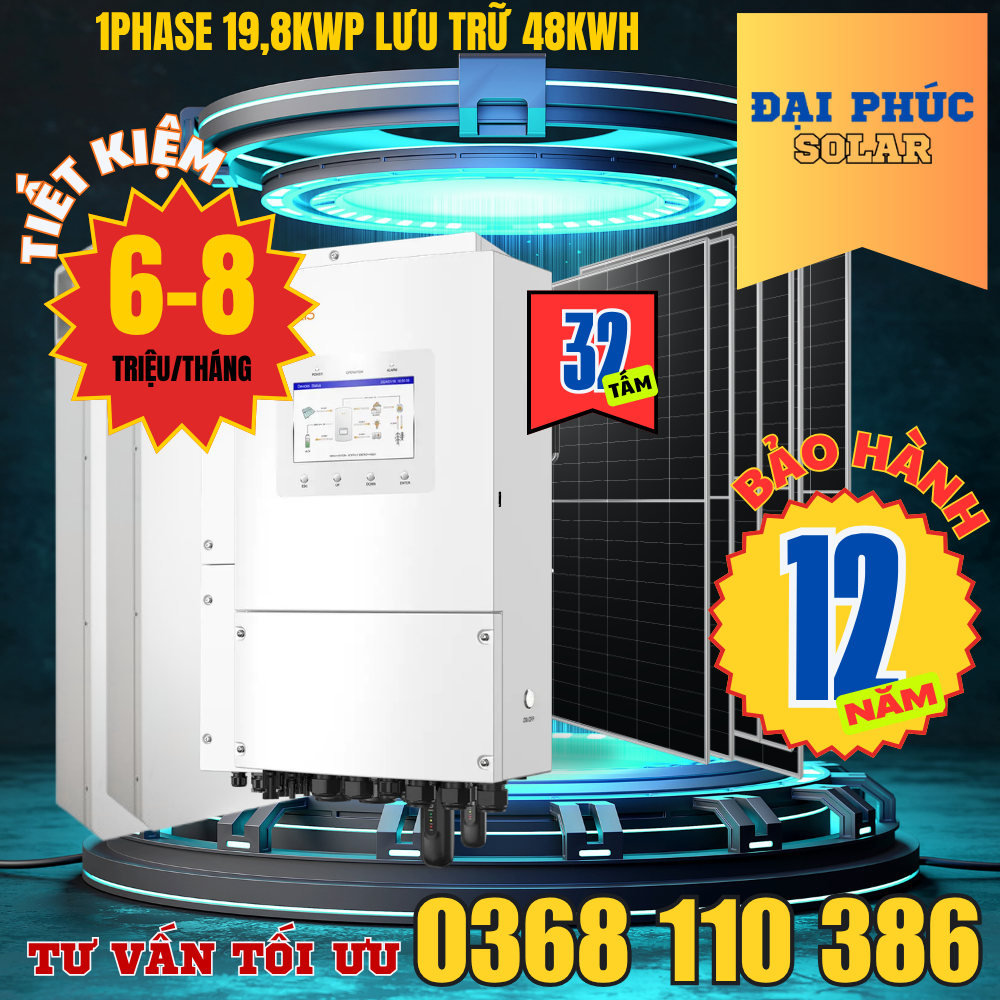 trọn gói điện mặt trời tiết kiệm 6 đến 8 triệu mỗi tháng